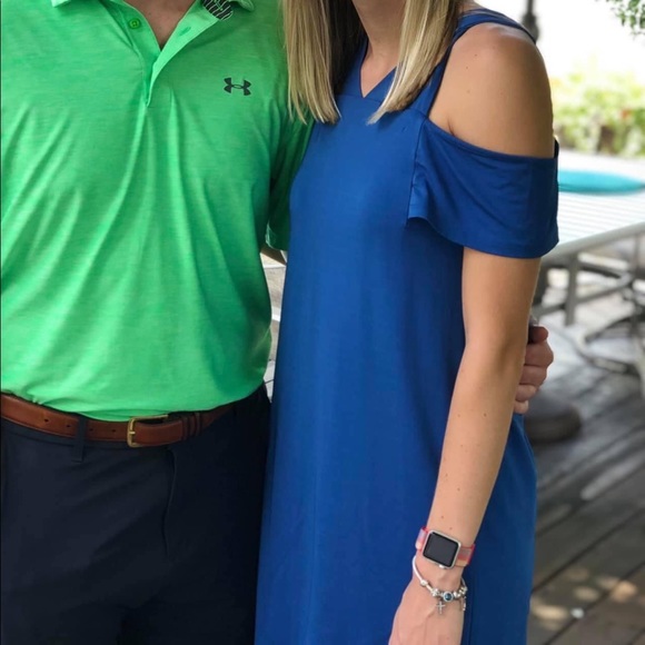 Ella Moss Blue Strappy Off Shoulder Dress - Picture 7 of 7